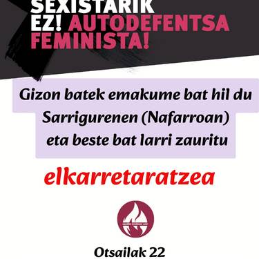 Sarrigurengo hilketa matxista salatzeko elkarretaratzea