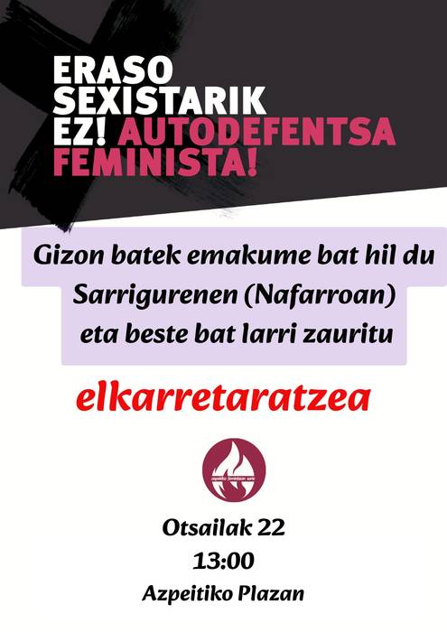 Sarrigurengo hilketa matxista salatzeko elkarretaratzea