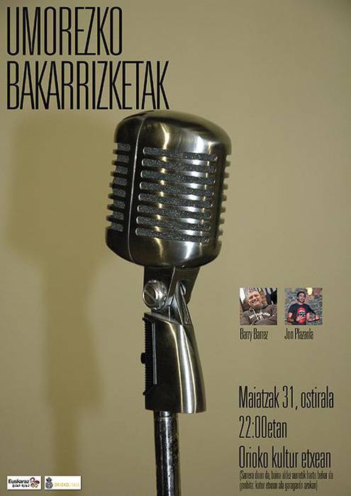 Bakarrizketa saioa izango da maiatzaren 31n Kultur Etxean