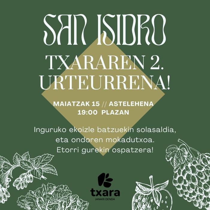 Txararen urteurrena: solasaldia eta dastaketa