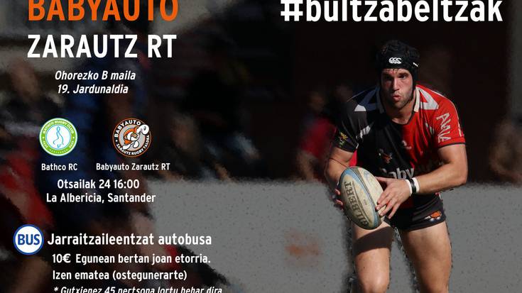 Santanderrera joateko zaleentzat autobusa jarriko du Zarautz Rugby Taldeak 