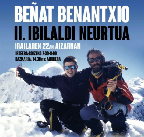 Arrue eta Irureta gogoan, II. Beñat Benantxio ibilaldi neurtua egingo dute irailaren 22an