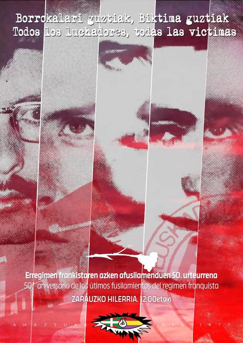 Ekitaldia: Erregimen frankistaren azken fusilamenduen 50. urteurrena