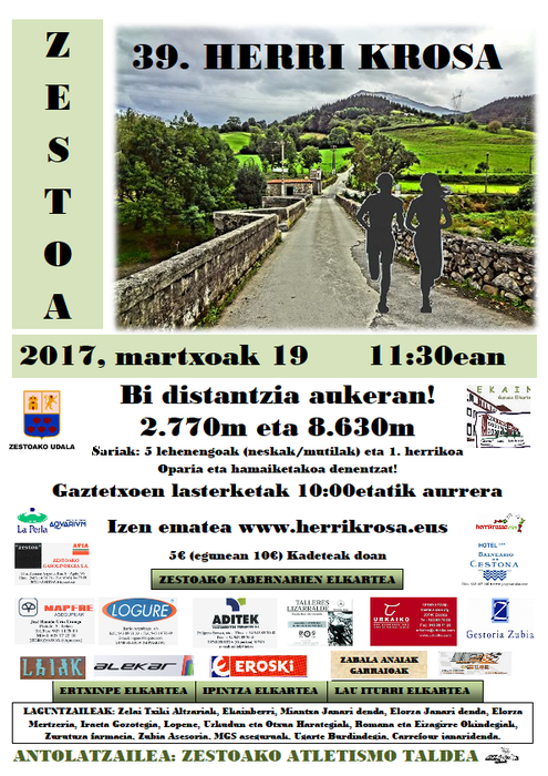 Zestoako 39. Herri Krosa jokatuko da martxoaren 19an