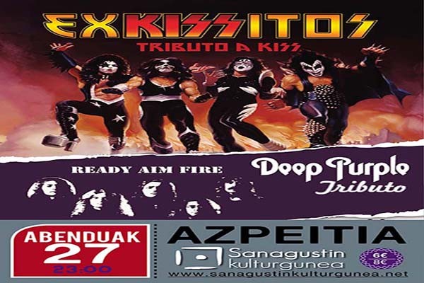 Exkissitos eta Ready Aim Fire taldeen kontzertua zapatuan