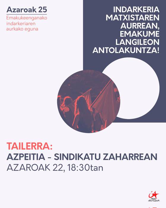 Azaroaren 25era begirako tailerra: 'Emakume-auziaz hausnartzen'