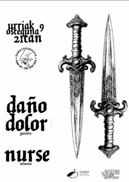 Kontzertuak: Daño Dolor eta Nurse taldeen kontzertuak