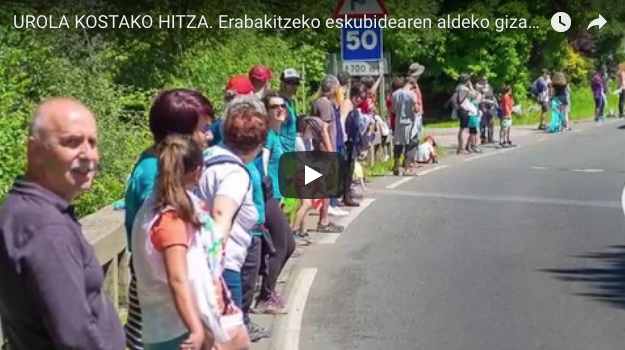 BIDEOA: Erabakitzeko eskubidearen aldeko giza katea Urola Kostan