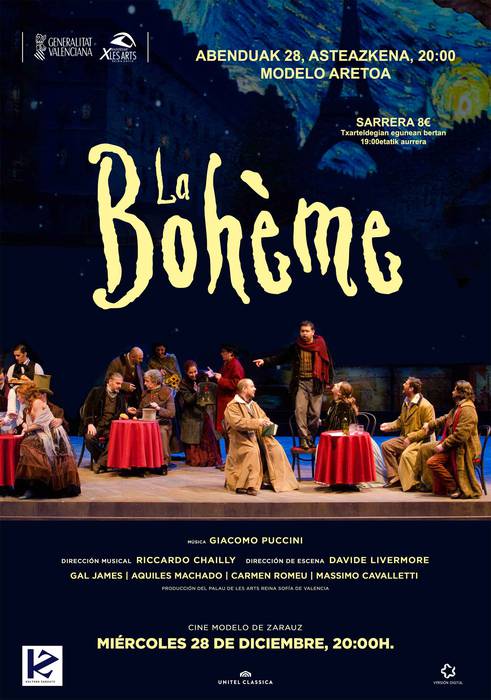 'La Boheme' operaren ikus-entzunezkoa emango dute Modelon