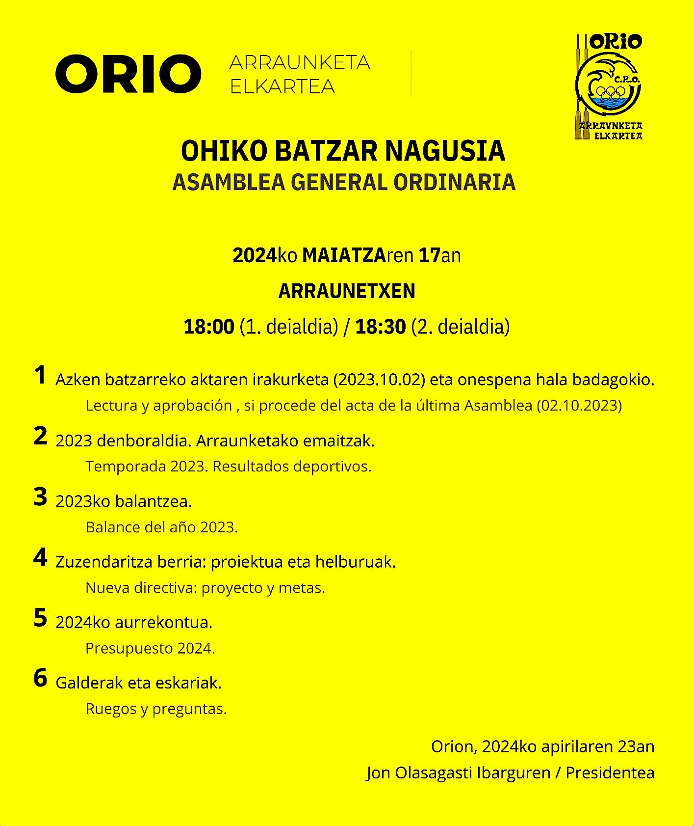 Orio AE: Bazkideak eta elkartearekiko ardura