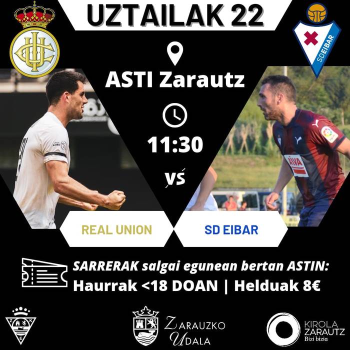 Futbol partida: Real Union-Eibar