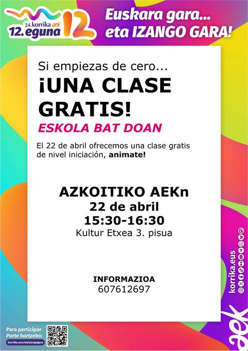 Hitzordua: AEK-ren doako euskara-eskola