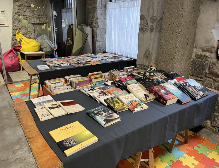 Bigarren eskuko liburuen azoka egin dute liburutegian