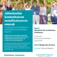 Hitzaldia: 'Adinekoekin komunitatean sozializatzearen onuraz'