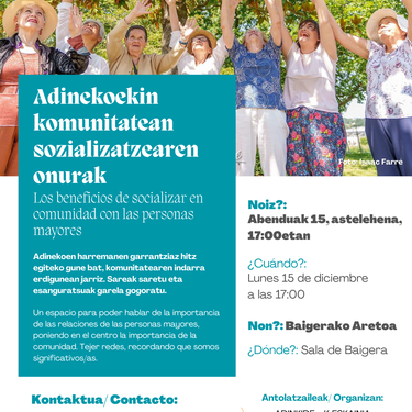 Hitzaldia: 'Adinekoekin komunitatean sozializatzearen onuraz'