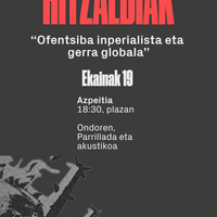 Hitzaldia: 'Ofentsiba inperialista eta gerra globala'