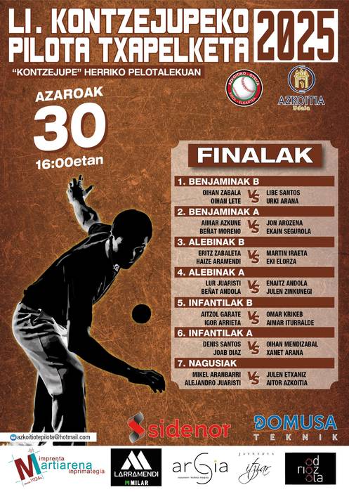 Txapelketa: Kontzejupeko 51. Pilota Txapelketaren finalak