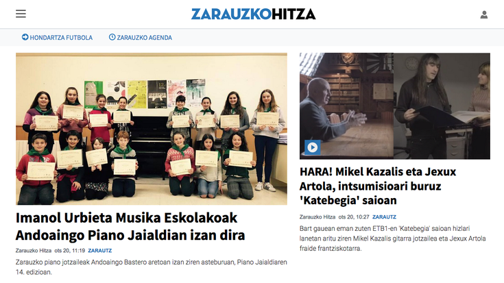 Zarauzko HITZAren webgune berria martxan, gaurtik aurrera