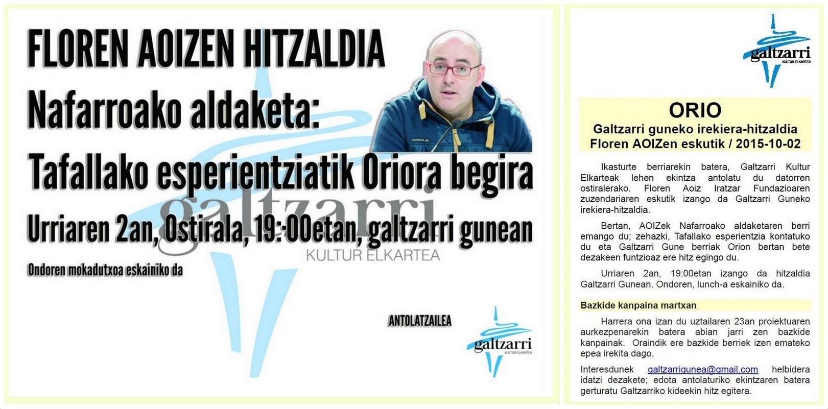 GALTZARRI. ORIO, 2015-10-02. Galtzarri guneko irek