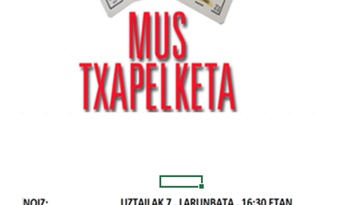 Mus txapelketa jokatuko da Narrondon uztailaren 7an