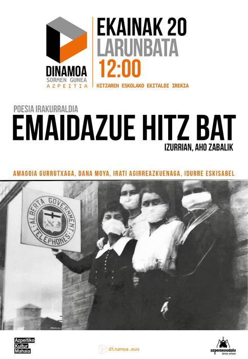 Poesia irakurraldia: 'Emaidazue hitz bat; izurrian aho zabalik'