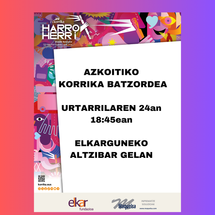 Azkoitiko Korrika batzordea osatzeko bilera