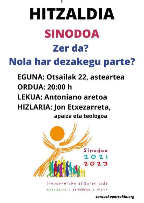 Sinodoari buruzko hitzaldia