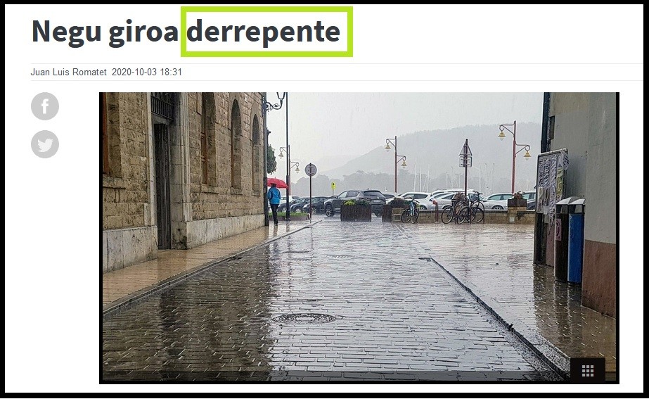 Zumaiako hitz bereziak:  DERREPENTE