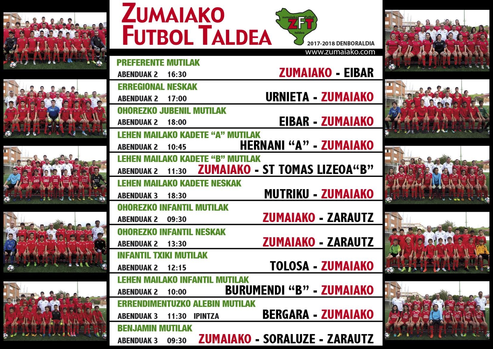​Astebukaerako Zumaiko Futbol Taldearen partiduak 