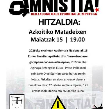 Hitzaldia: 'Eskubide zibil eta politikoen defentsan amnistia!'