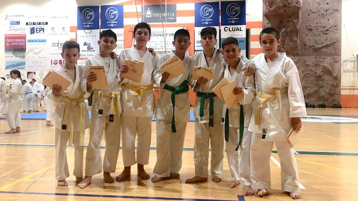 Ikasturtean zehar ikasitakoen erakustaldia egin dute Karate Elkarteko ikasleek