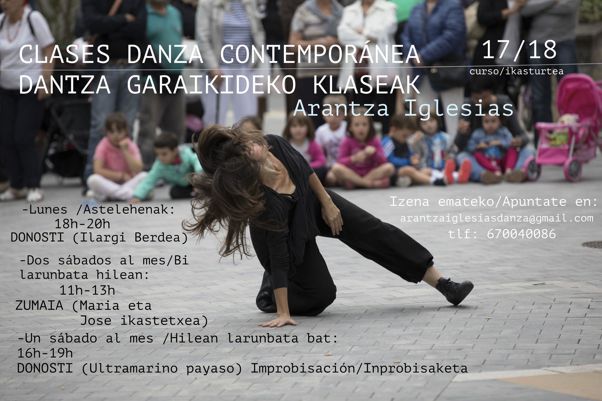 Dantza garaikideko klaseak eskainiko ditu hilean bitan Arantza Iglesiasek 