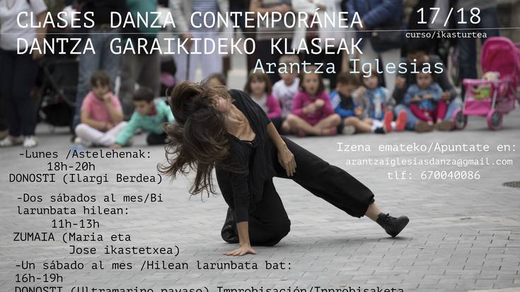 Dantza garaikideko klaseak eskainiko ditu hilean bitan Arantza Iglesiasek 