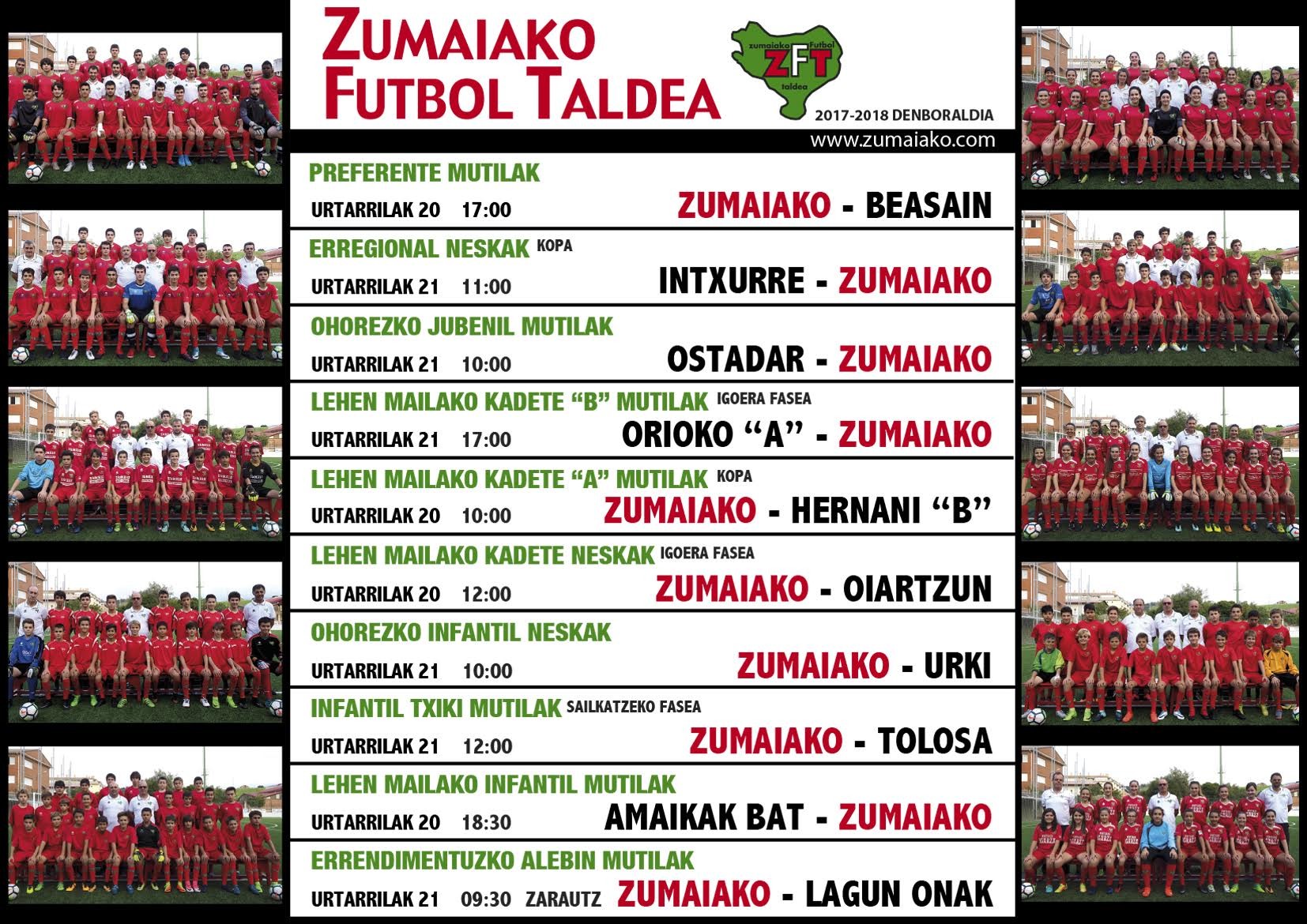 ​Astebukaerako Zumaiko Futbol Taldearen partiduak  