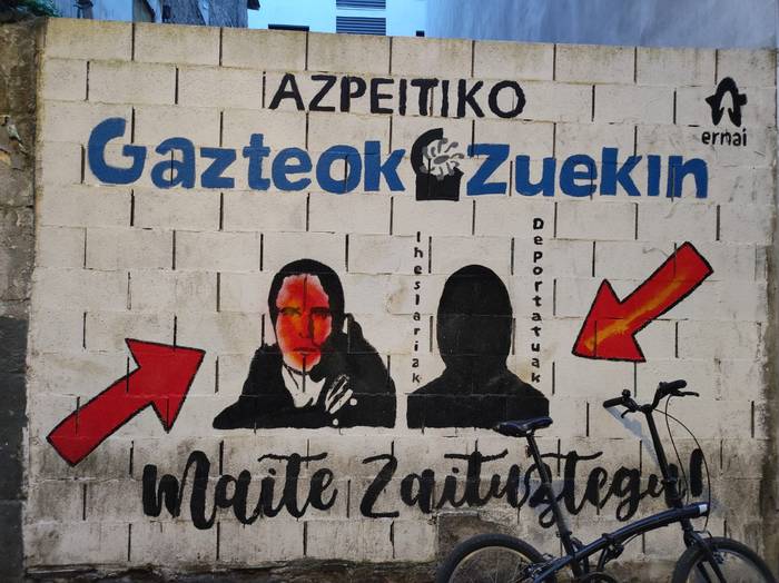 Gotzon Aranburu presoaren omenezko muralean margoketak egin dituztela salatu du Ernaik