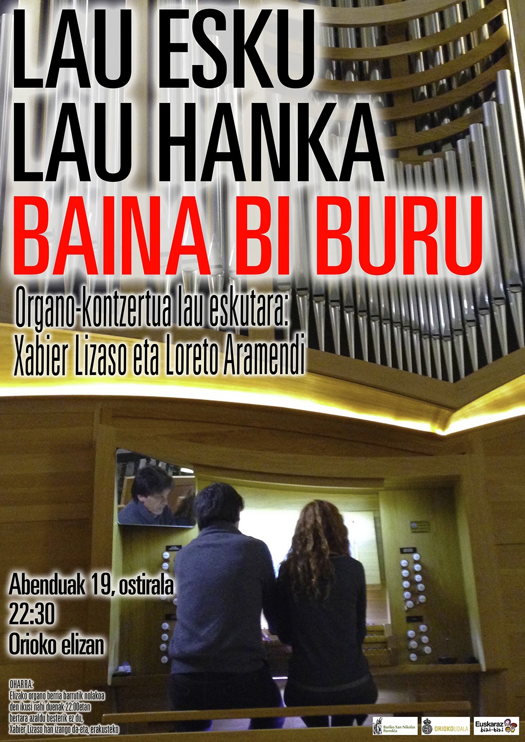 Kartelak: Organo-kontzertua lau eskutara