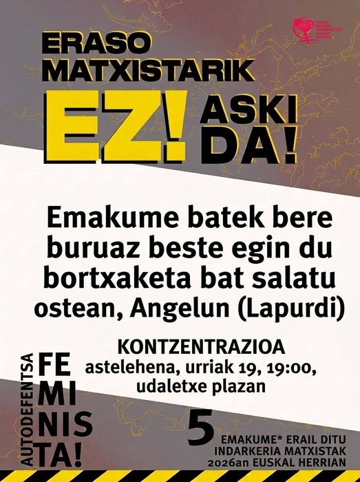 Elkarretaratzea: Angeluko erailketa matxista salatzeko elkarrataratzea
