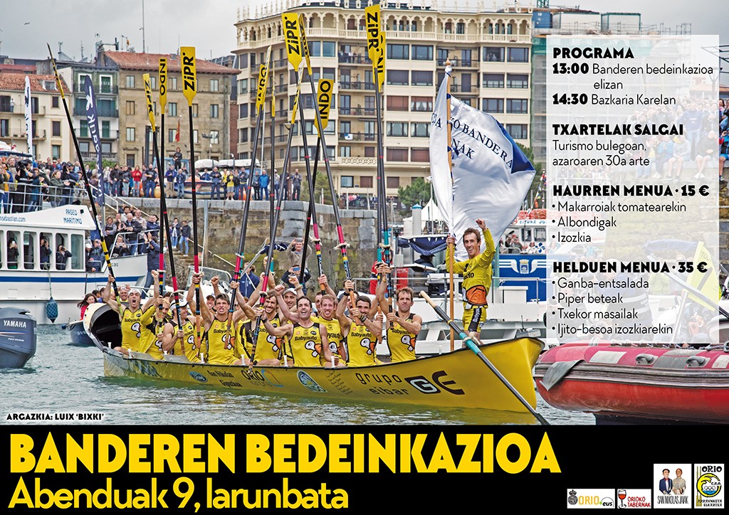 ﻿Abenduaren 9an bedeinkatuko dituzte arraunlariek irabazitako banderak