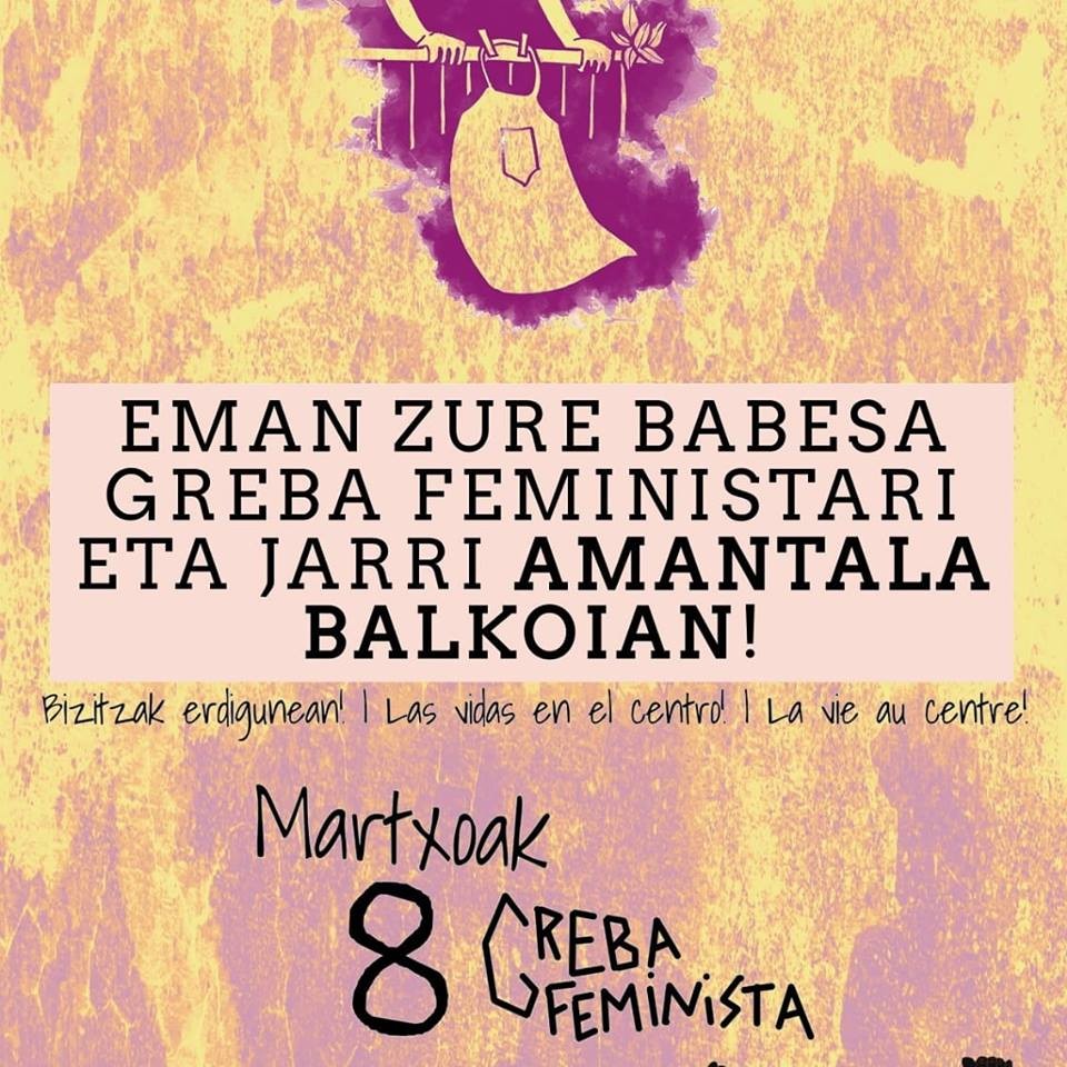 Azpeitiko balkoiak amantalez josi nahi ditu Basanderiekek Martxoaren 8aren atarian