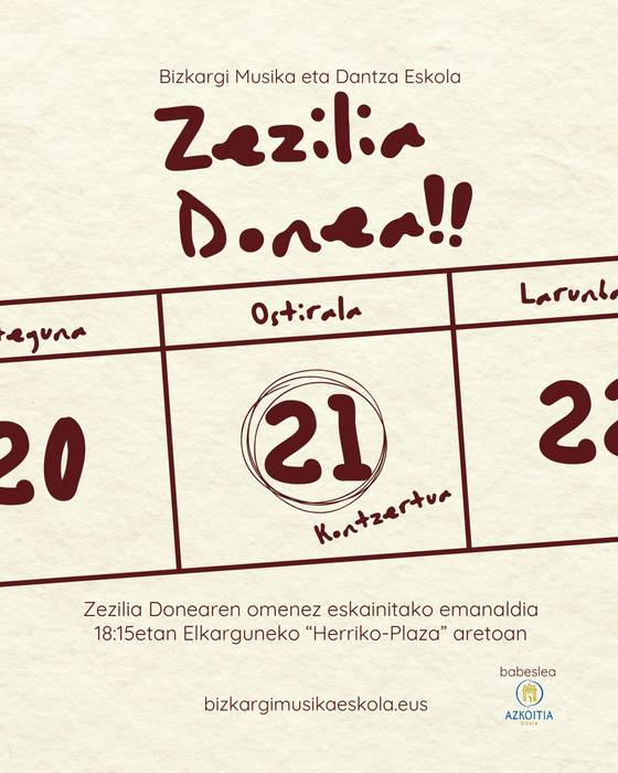 Kontzertua: Santa Zeziliaren omenezko emanaldia