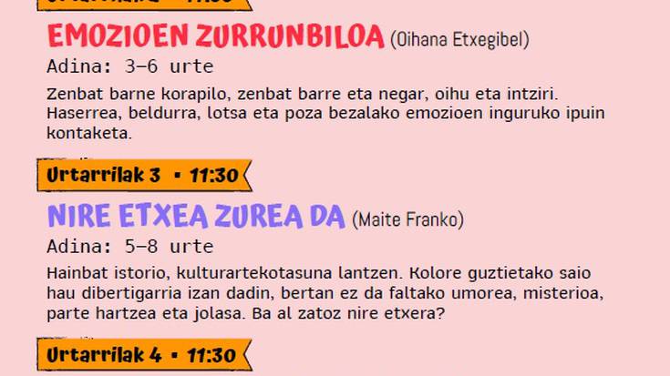 Ipuin kontaketa saioak izango dira Gabonetan