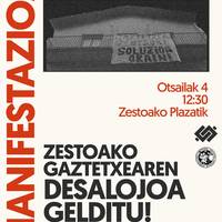 Manifestazioa: 'Zestoako Gaztetxearen desalojoa gelditu'