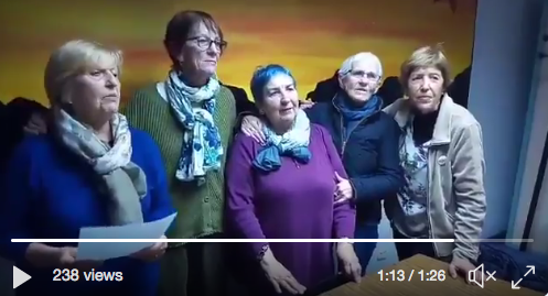 Zarauzko emakume pentsiodunek ere bat egin dute greba feministarekin