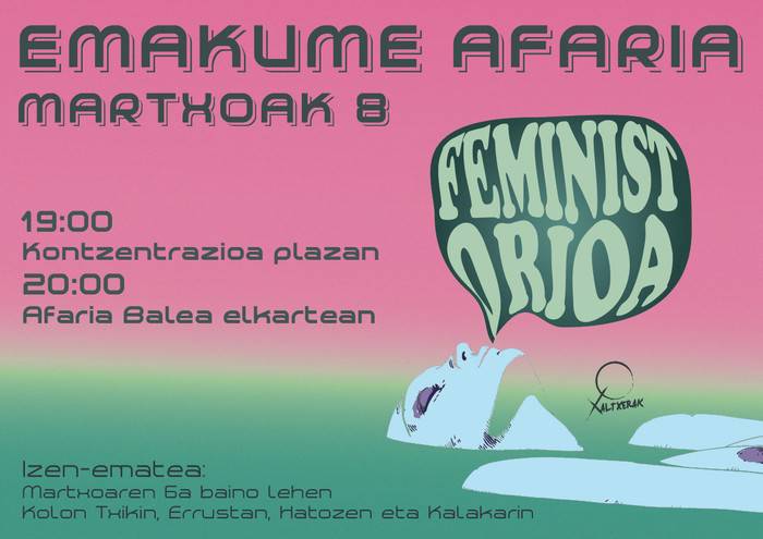 Emakume afaria antolatu du Xaltxerak taldeak martxoaren 8rako