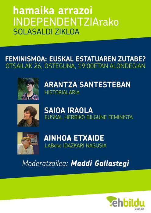 'Feminismoa: Euskal Estatuaren zutabe?' hitzaldia gaur Alondegian