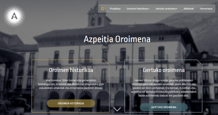 Oroimenaren webgunean "ETAren biktimen eta kideen arteko parekatzea" kentzeko eskatu dio Espainiako Gobernuak Azpeitiko Udalari