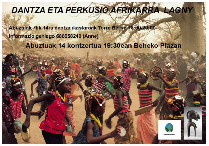 Dantza afrikarren tailerreko ikuskizuna egingo da gaur plazan