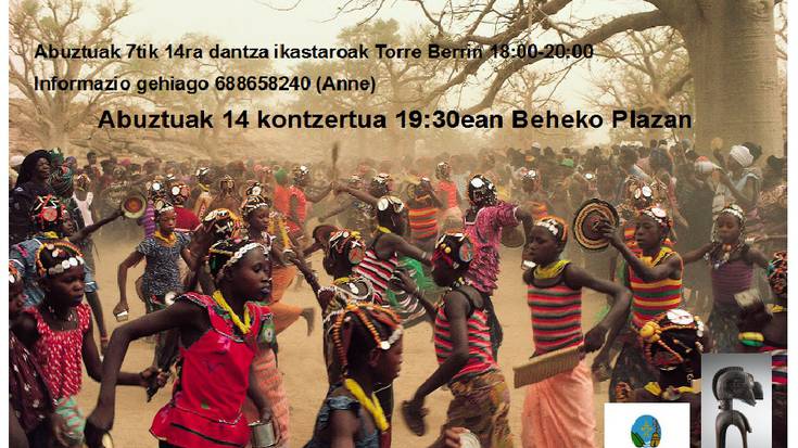 Dantza afrikarren tailerreko ikuskizuna egingo da gaur plazan