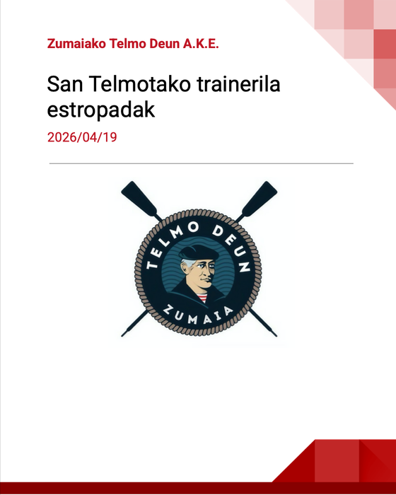 Santelmoetako trainerilla estropada