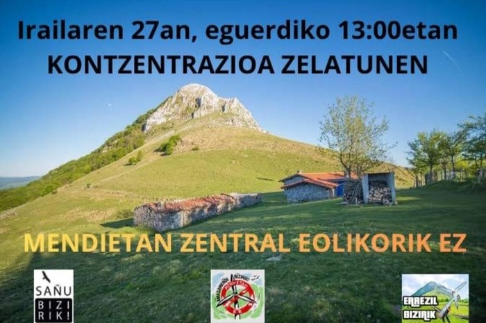 Elkarretaratzea: 'Mendietan zentral eolikorik ez'